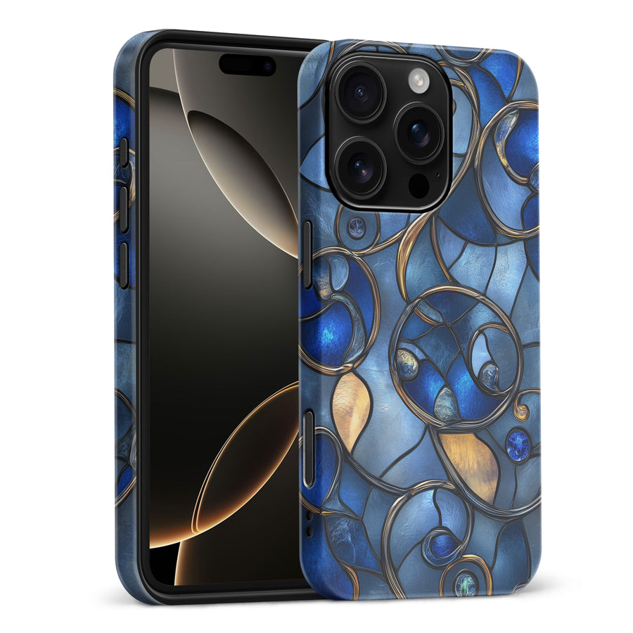 iPhone 16 Pro Max Oceanic Waves Stained Glass Phone Case