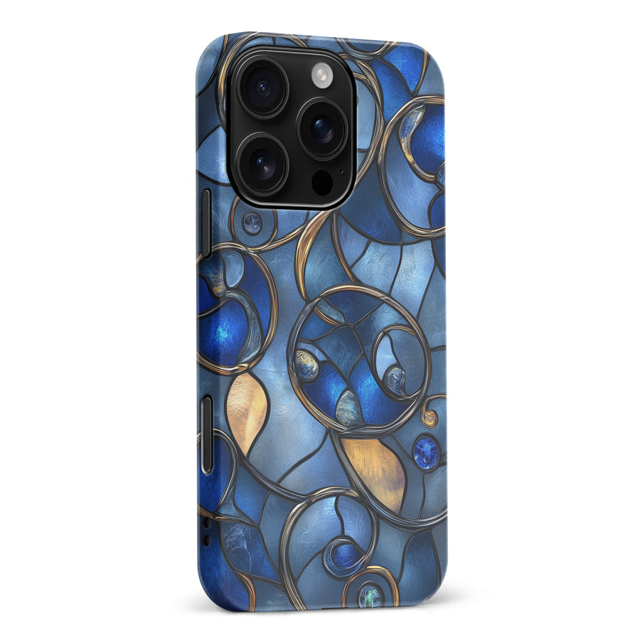 iPhone 16 Pro Max Oceanic Waves Stained Glass Phone Case