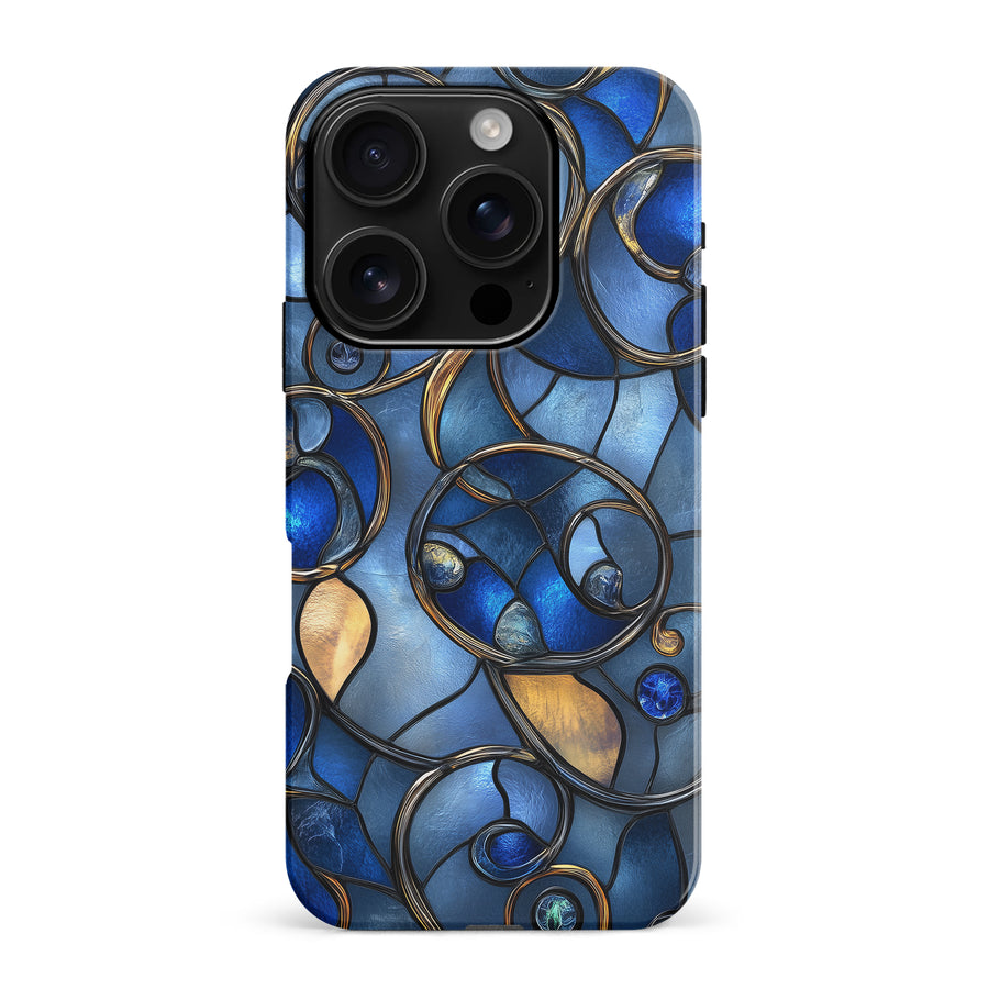 iPhone 16 Pro Max Oceanic Waves Stained Glass Phone Case