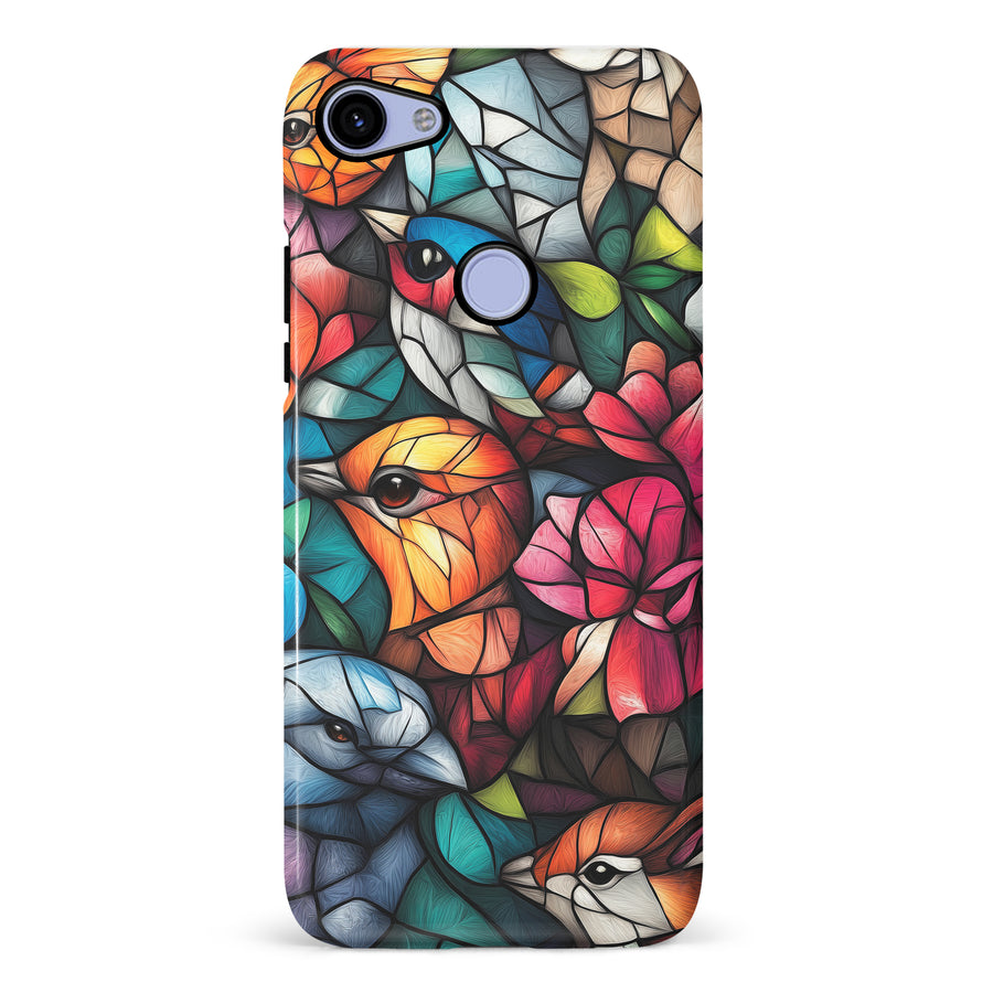 Google Pixel 3A XL Serene Bird Stained Glass Phone Case