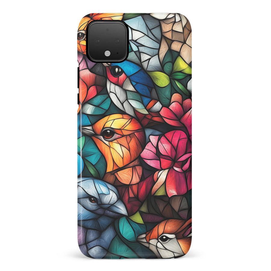 Google Pixel 4 Serene Bird Stained Glass Phone Case