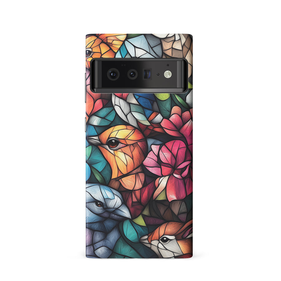 Google Pixel 6 Serene Bird Stained Glass Phone Case