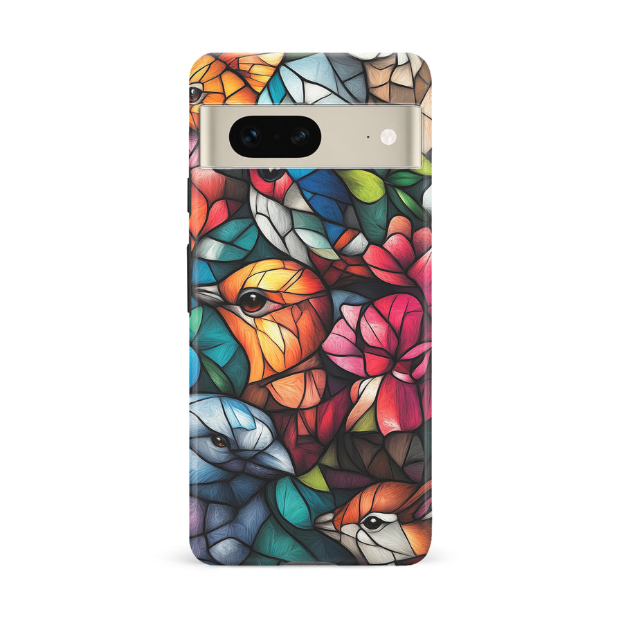 Google Pixel 7 Serene Bird Stained Glass Phone Case