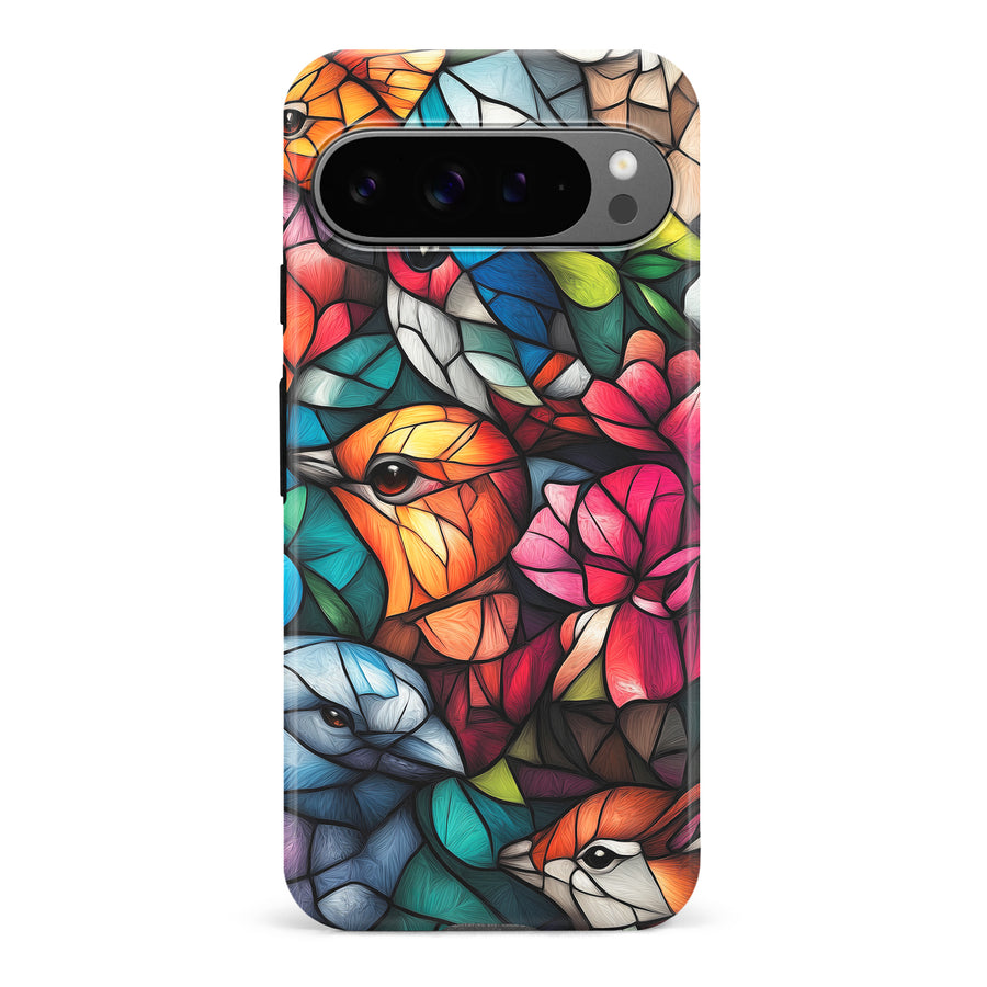 Google Pixel 9 Pro Serene Bird Stained Glass Phone Case