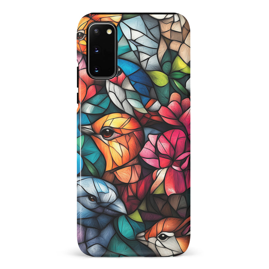 Samsung Galaxy S20 Serene Bird Stained Glass Phone Case