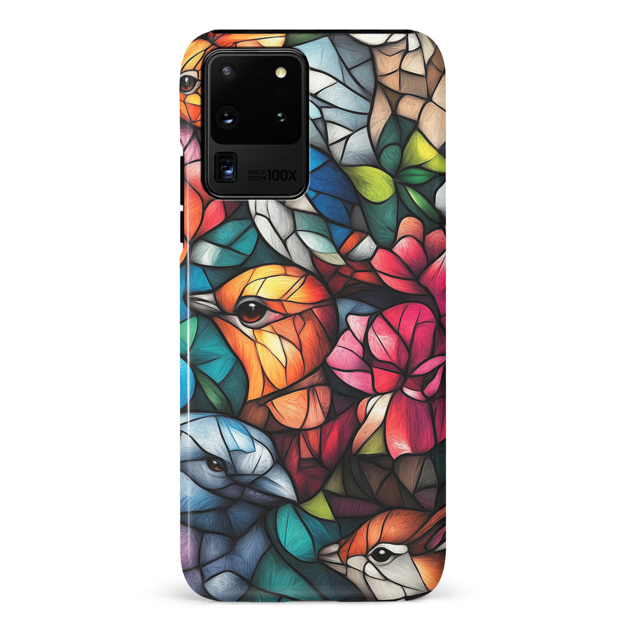 Samsung Galaxy S20 Ultra Serene Bird Stained Glass Phone Case