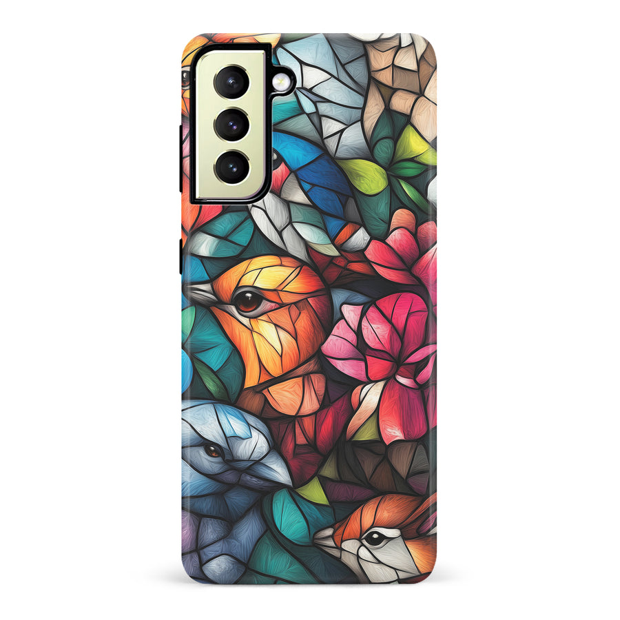 Samsung Galaxy S22 Plus Serene Bird Stained Glass Phone Case