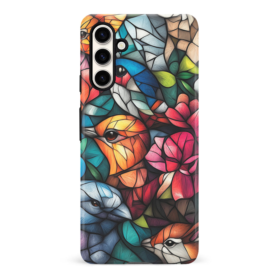 Samsung Galaxy S23 FE Serene Bird Stained Glass Phone Case