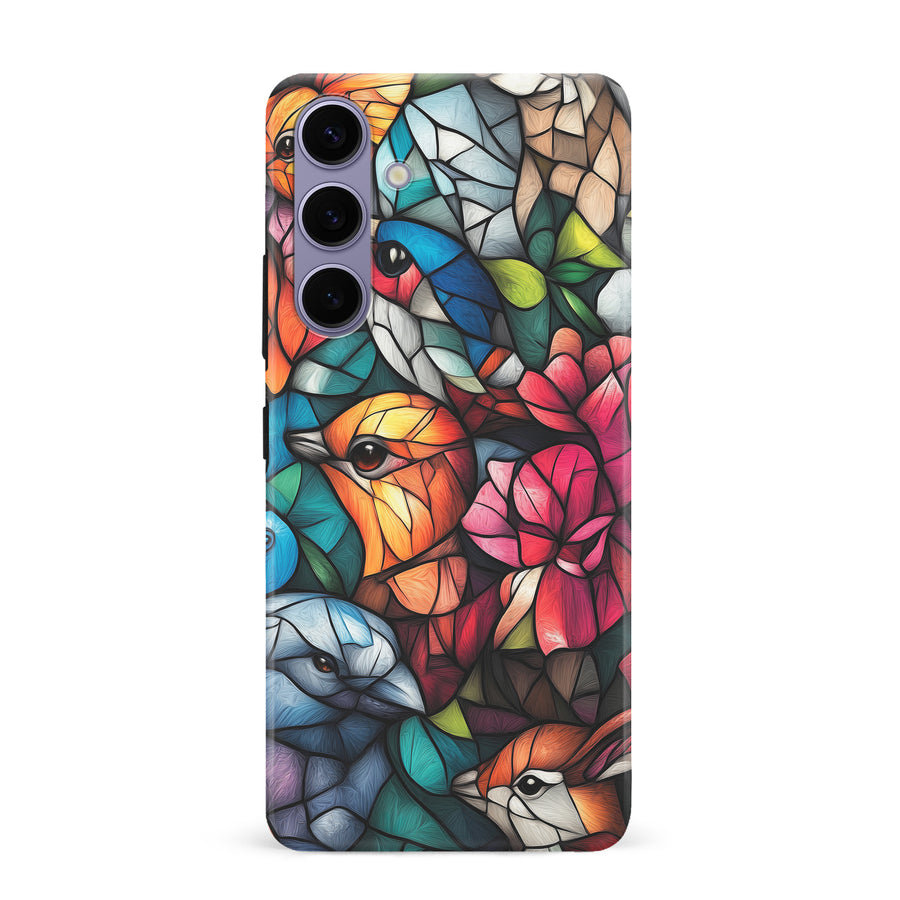 Samsung Galaxy S24 Plus Serene Bird Stained Glass Phone Case