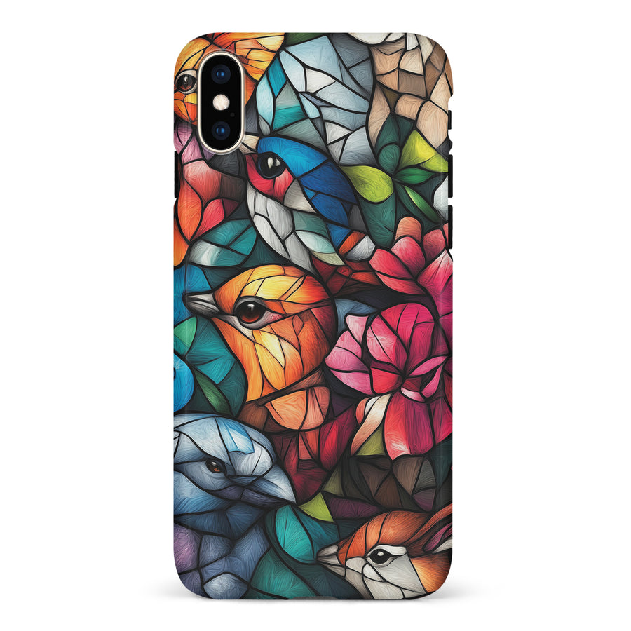 iPhone XS Max Serene Bird Stained Glass Phone Case