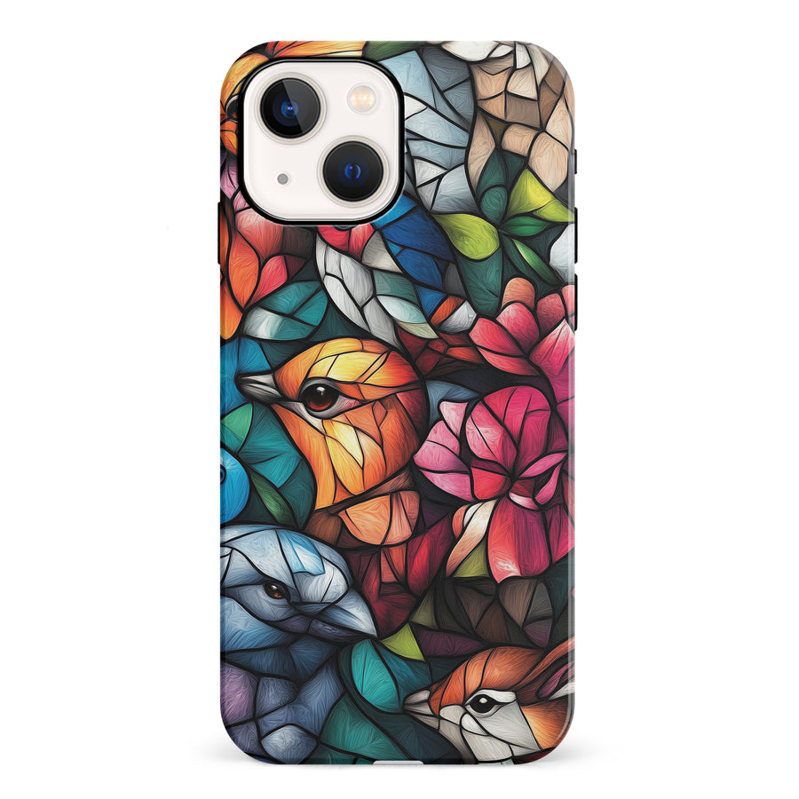 iPhone 13 Mini Serene Bird Stained Glass Phone Case