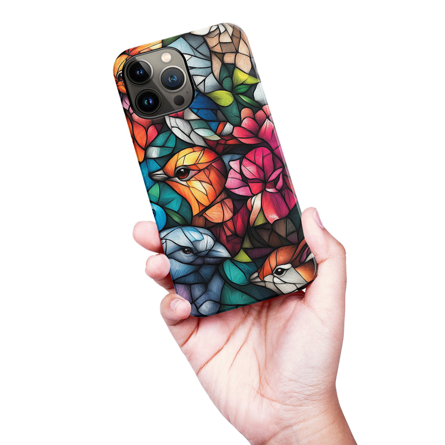 iPhone 13 Pro Max Serene Bird Stained Glass Phone Case