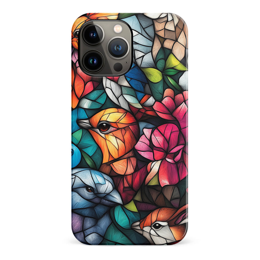 iPhone 13 Pro Max Serene Bird Stained Glass Phone Case