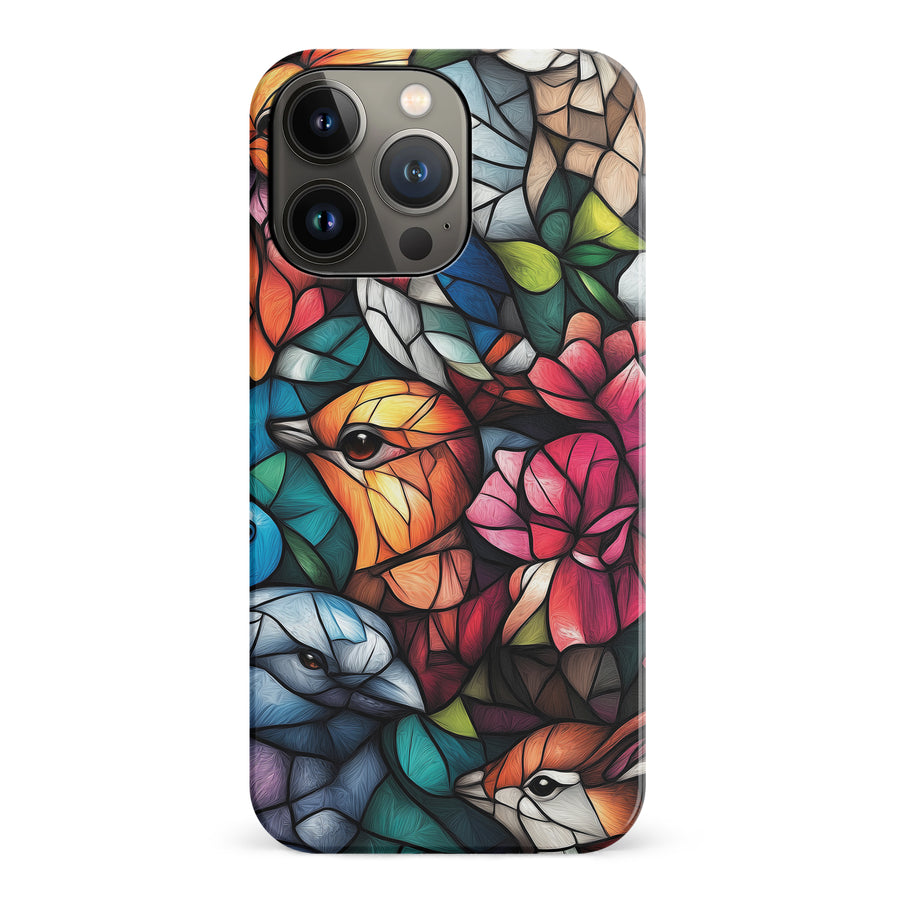 iPhone 14 Pro Serene Bird Stained Glass Phone Case