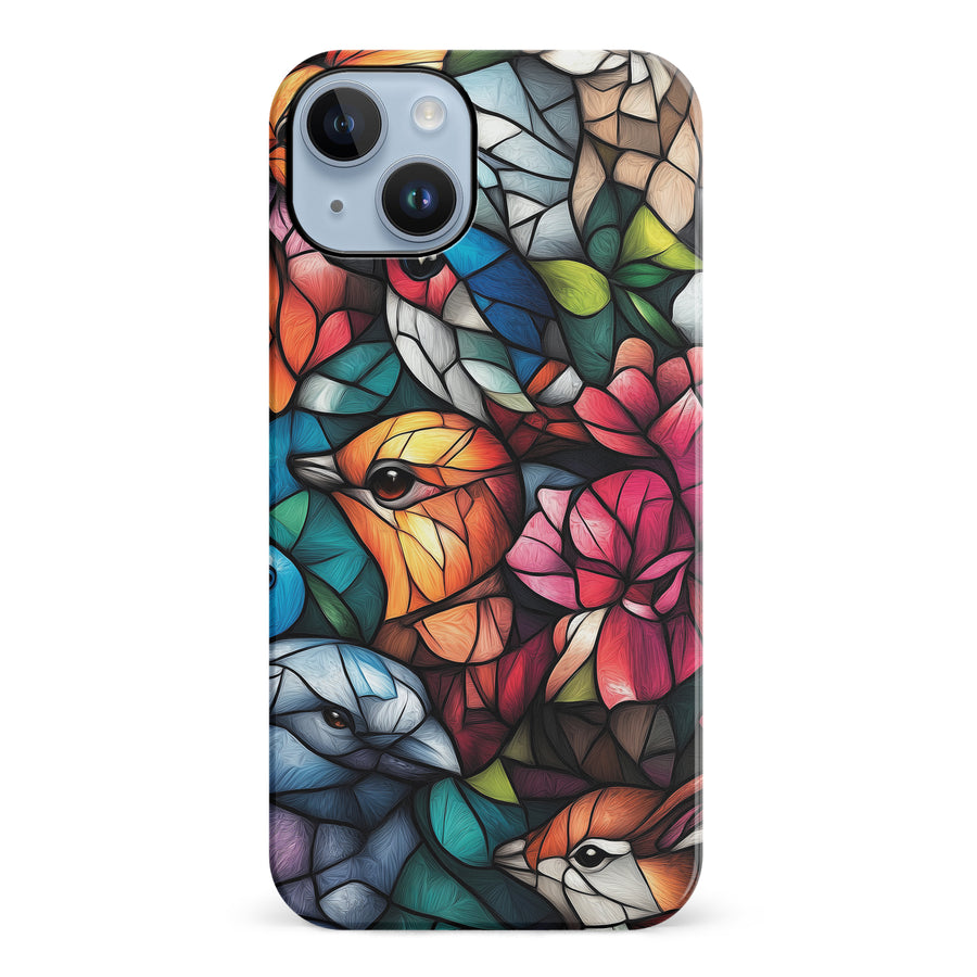 iPhone 14 Plus Serene Bird Stained Glass Phone Case