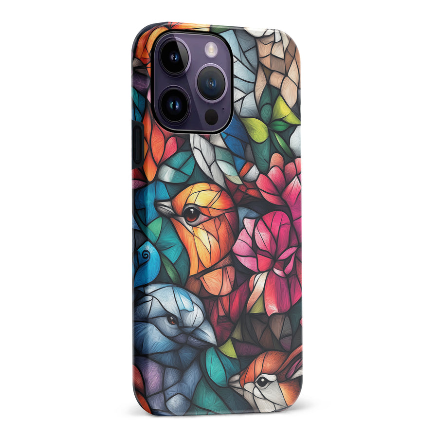 iPhone 14 Pro Max Serene Bird Stained Glass Phone Case