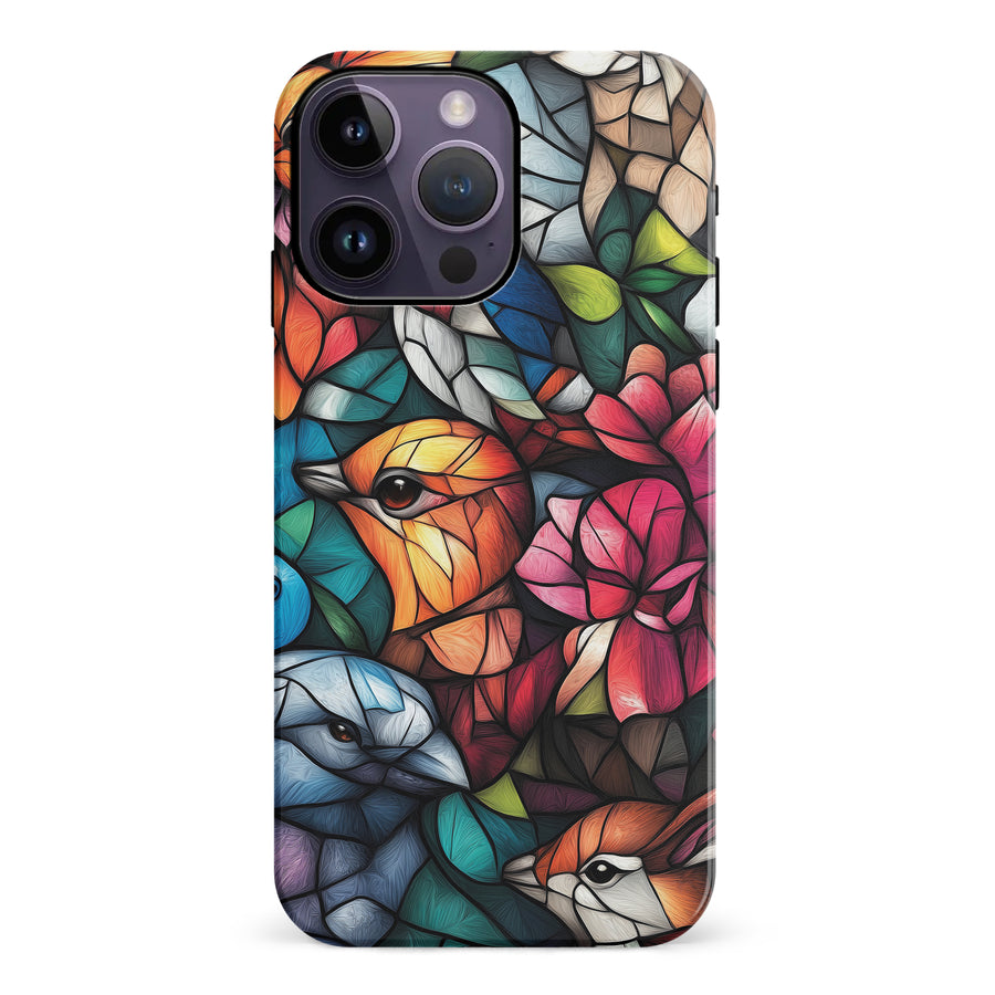 iPhone 14 Pro Max Serene Bird Stained Glass Phone Case