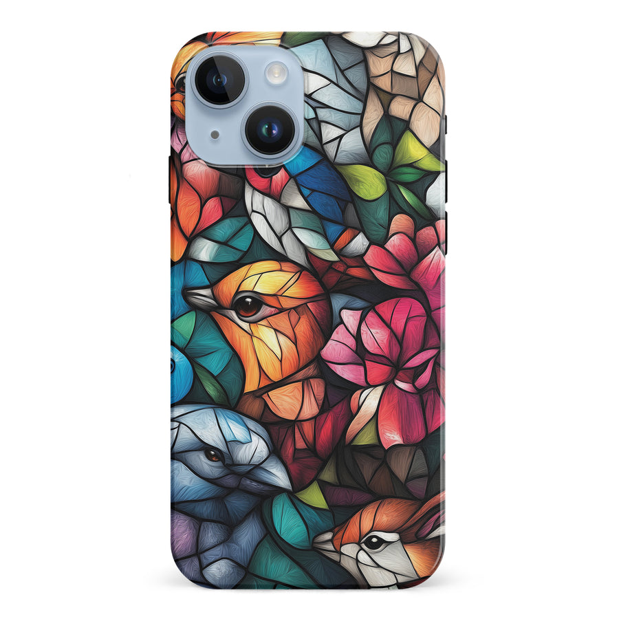 iPhone 15 Serene Bird Stained Glass Phone Case