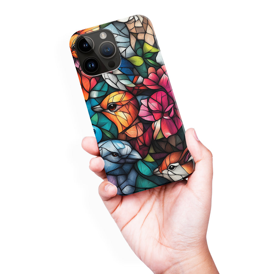 iPhone 15 Pro Max Serene Bird Stained Glass Phone Case