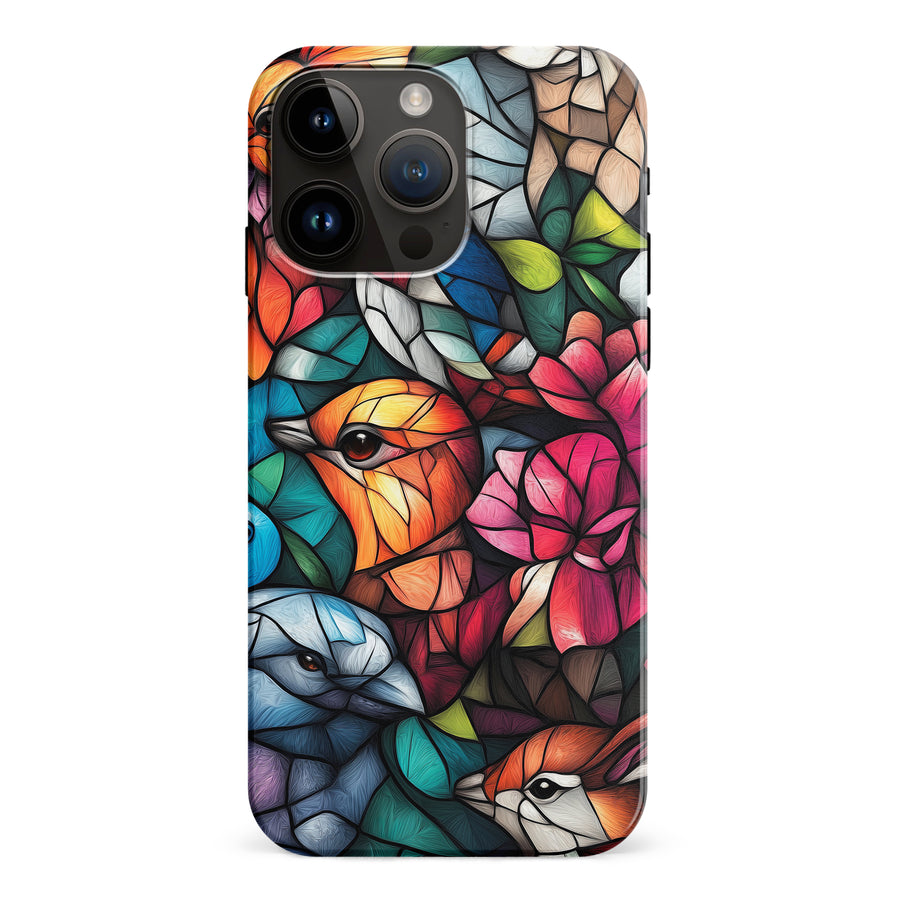 iPhone 15 Pro Max Serene Bird Stained Glass Phone Case