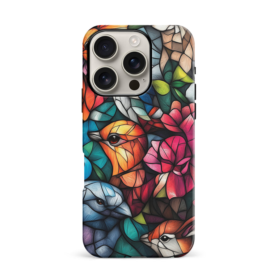 iPhone 16 Pro Serene Bird Stained Glass Phone Case