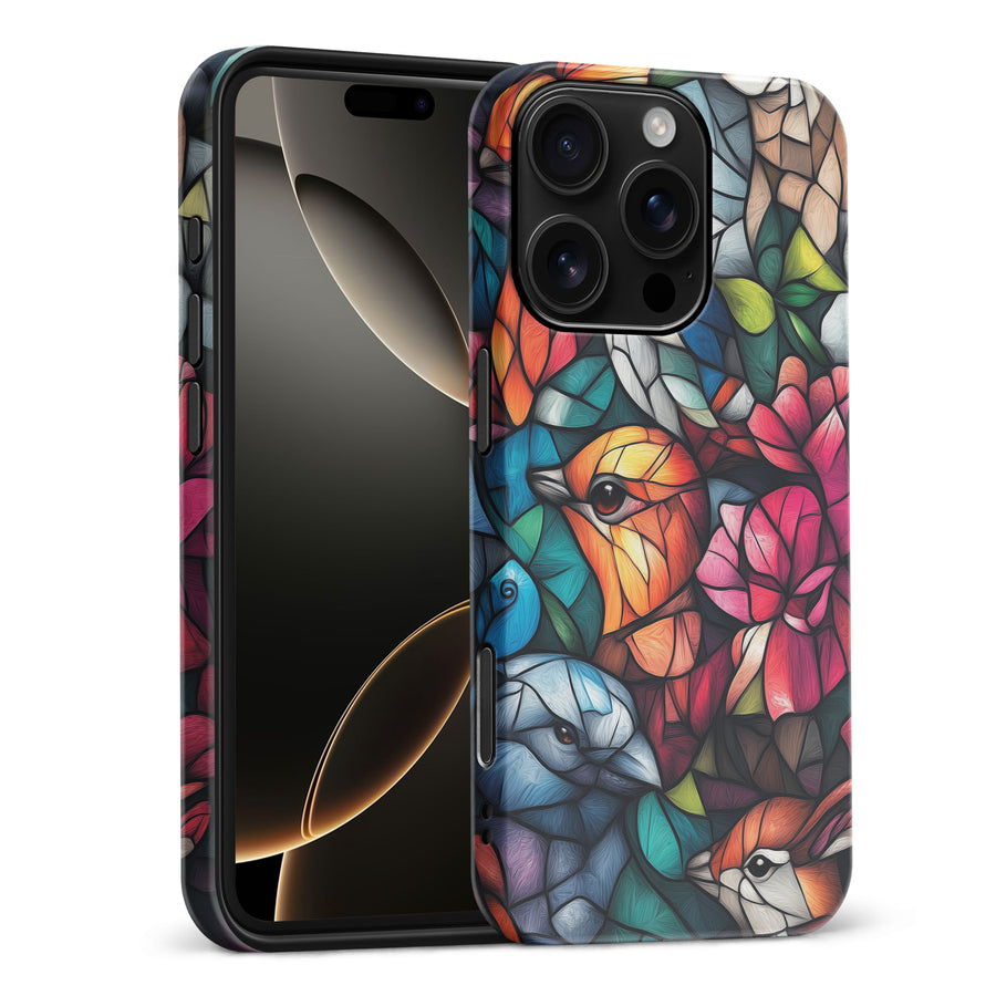 iPhone 16 Pro Max Serene Bird Stained Glass Phone Case