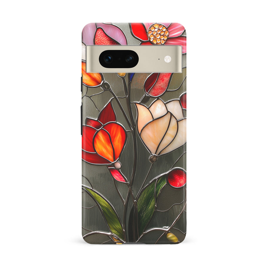 Google Pixel 7 Classic Bloom Stained Glass Phone Case