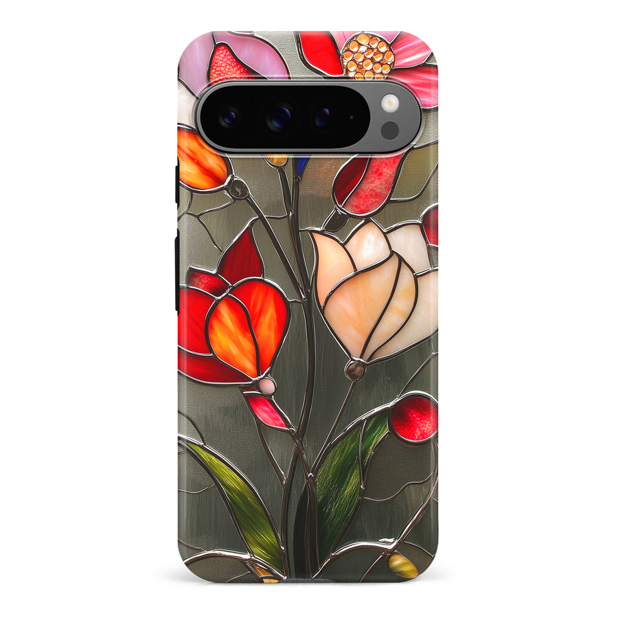 Google Pixel 9 Pro Classic Bloom Stained Glass Phone Case