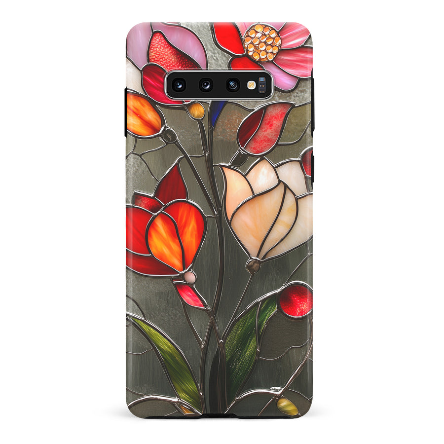 Samsung Galaxy S10 Classic Bloom Stained Glass Phone Case