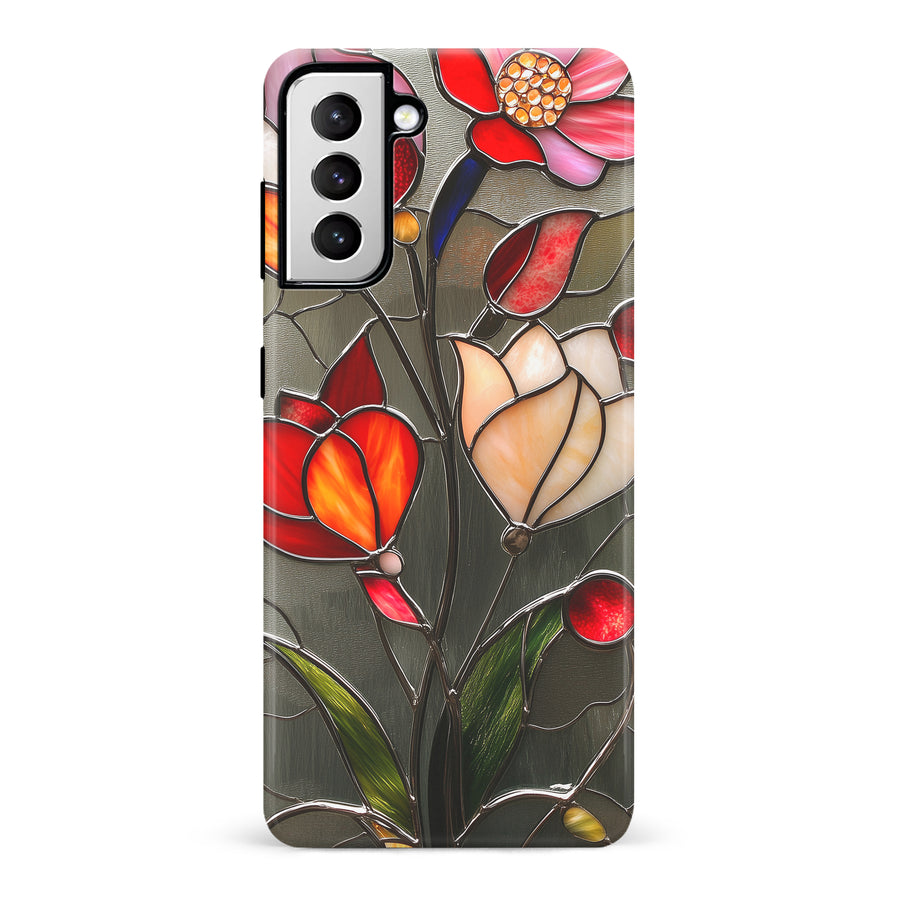 Samsung Galaxy S21 Classic Bloom Stained Glass Phone Case