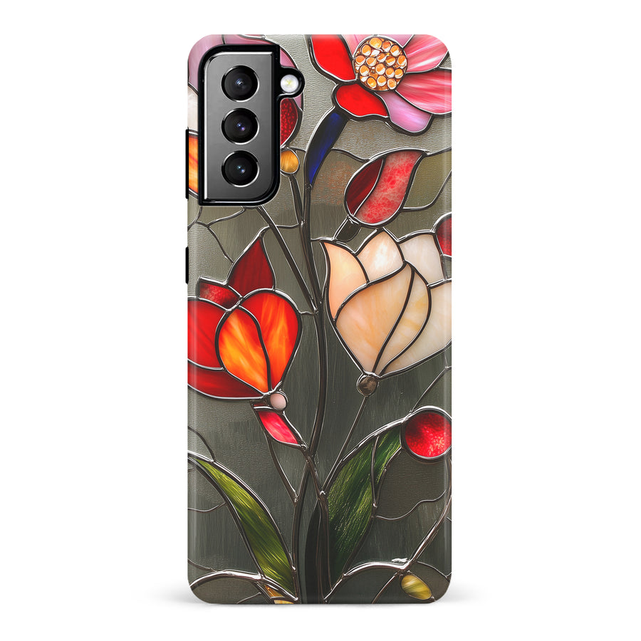 Samsung Galaxy S21 Plus Classic Bloom Stained Glass Phone Case