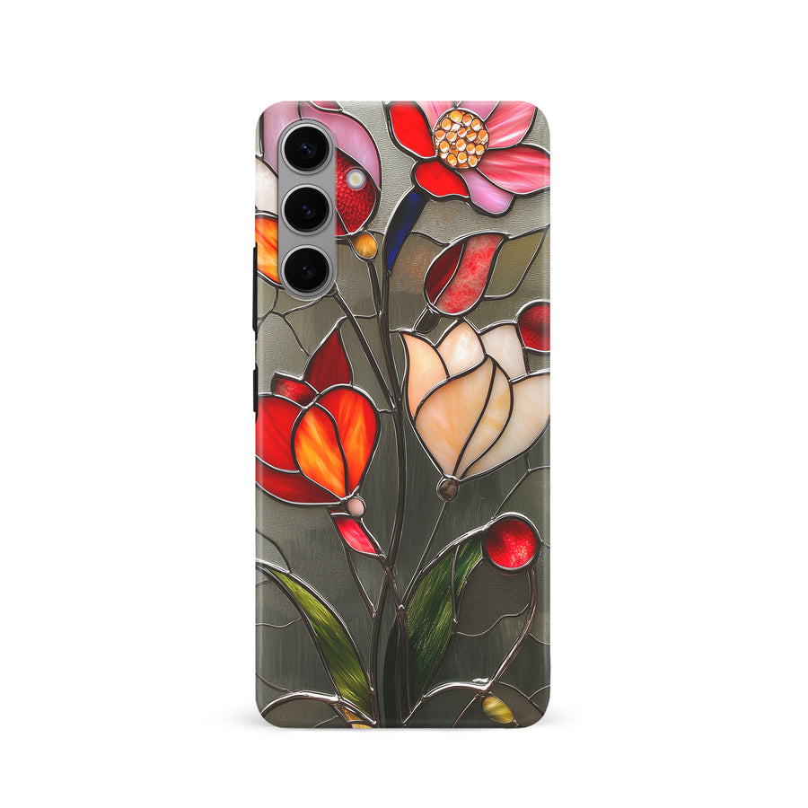 Samsung Galaxy S24 Classic Bloom Stained Glass Phone Case