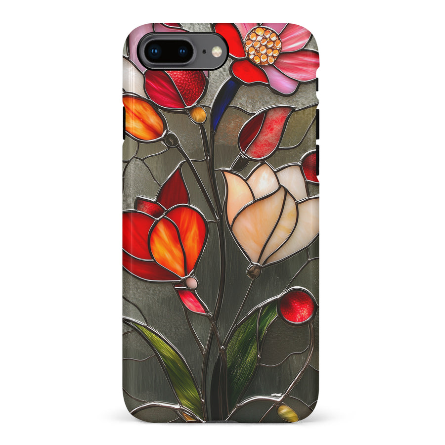 iPhone 8 Plus Classic Bloom Stained Glass Phone Case