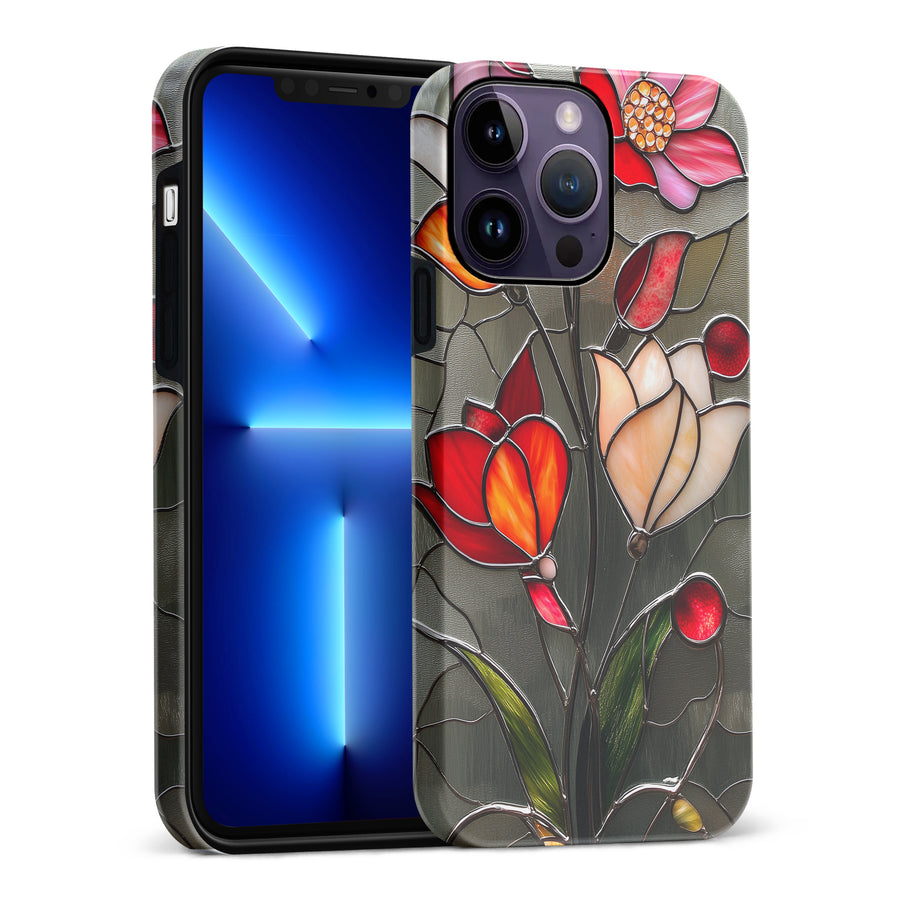 iPhone 14 Pro Max Classic Bloom Stained Glass Phone Case