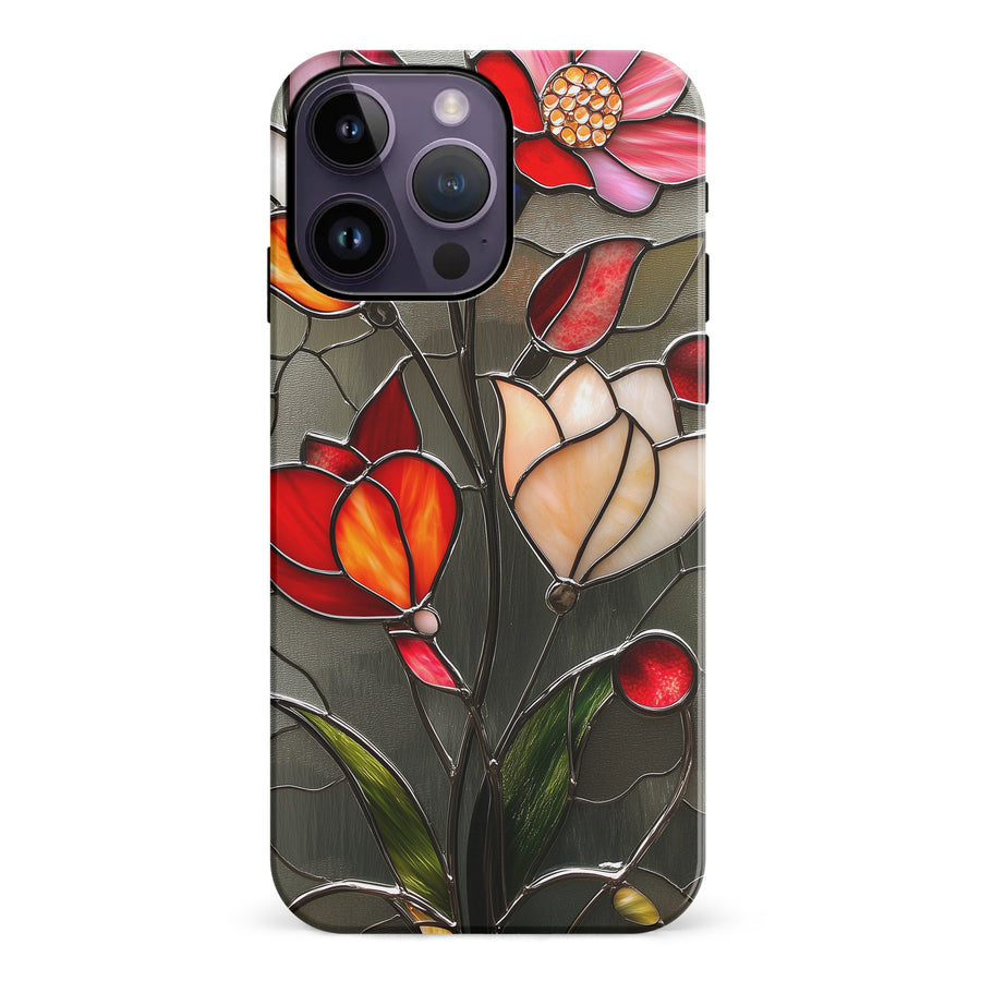 iPhone 14 Pro Max Classic Bloom Stained Glass Phone Case