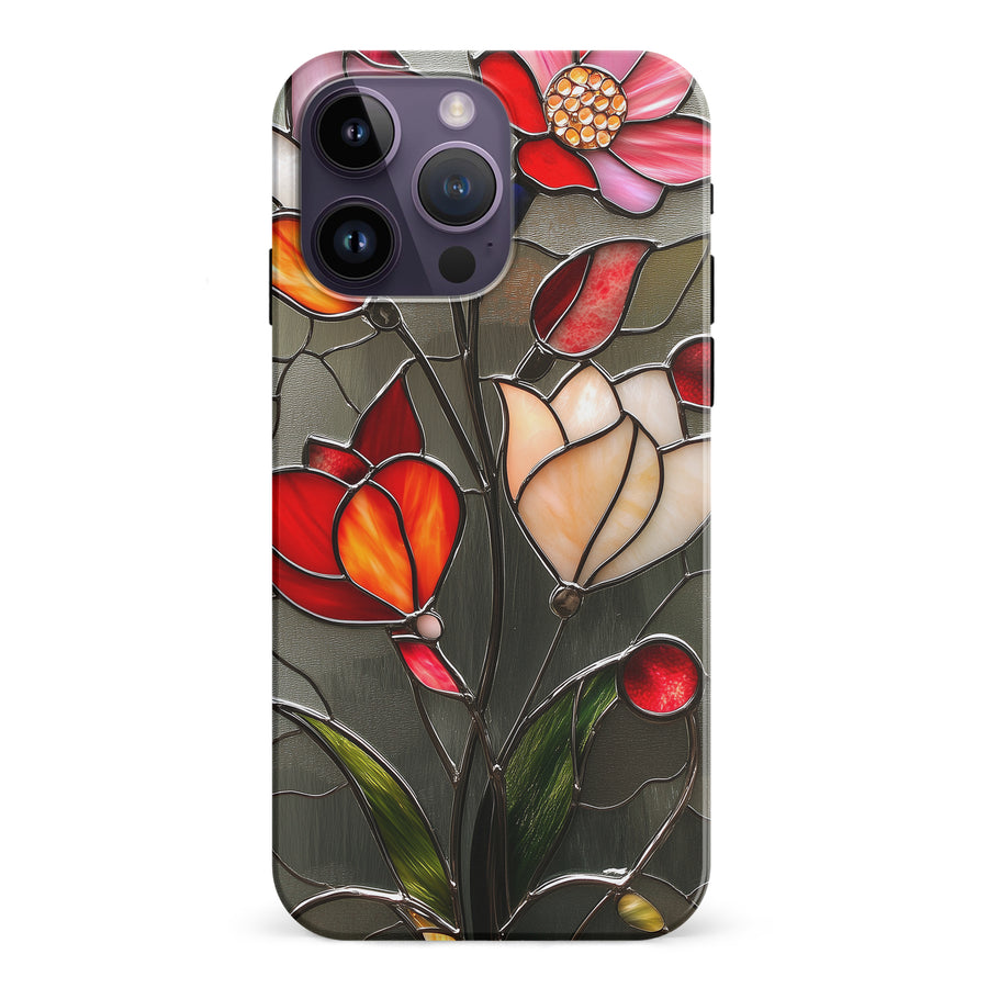 iPhone 15 Pro Classic Bloom Stained Glass Phone Case