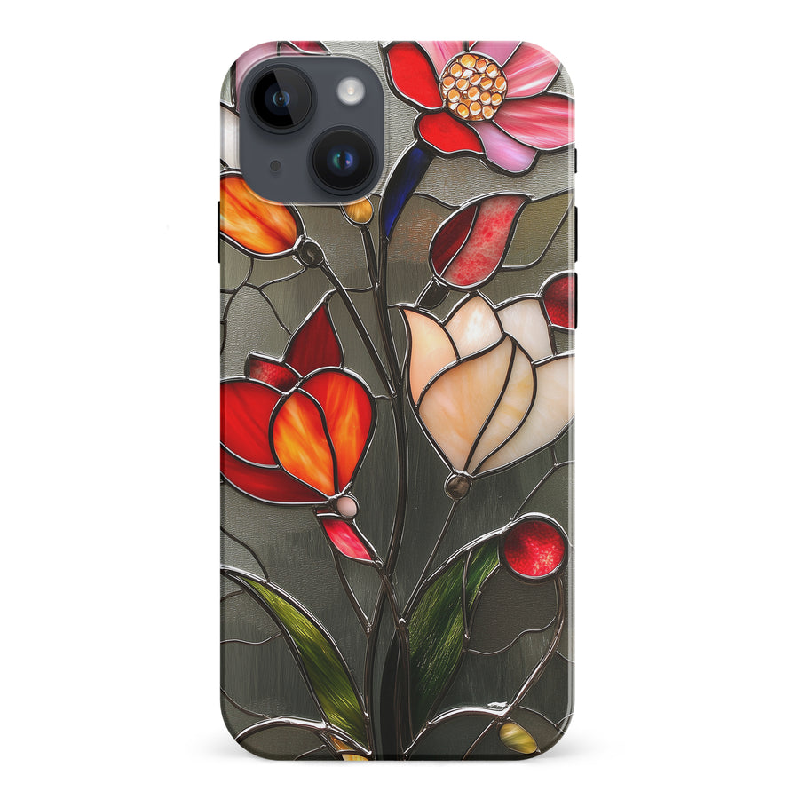 iPhone 15 Plus Classic Bloom Stained Glass Phone Case