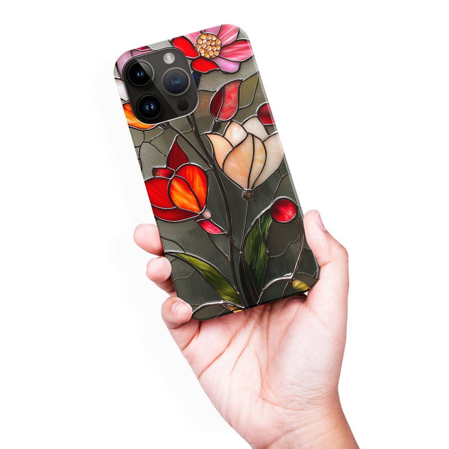 iPhone 15 Pro Max Classic Bloom Stained Glass Phone Case