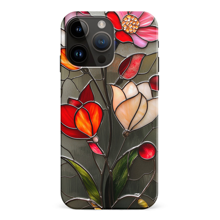 iPhone 15 Pro Max Classic Bloom Stained Glass Phone Case