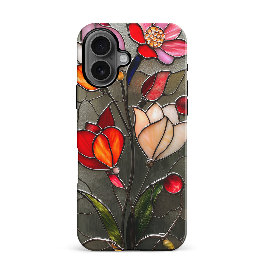 iPhone 16 Classic Bloom Stained Glass Phone Case