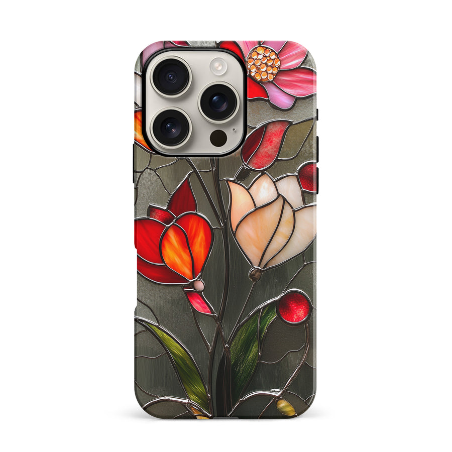 iPhone 16 Pro Classic Bloom Stained Glass Phone Case