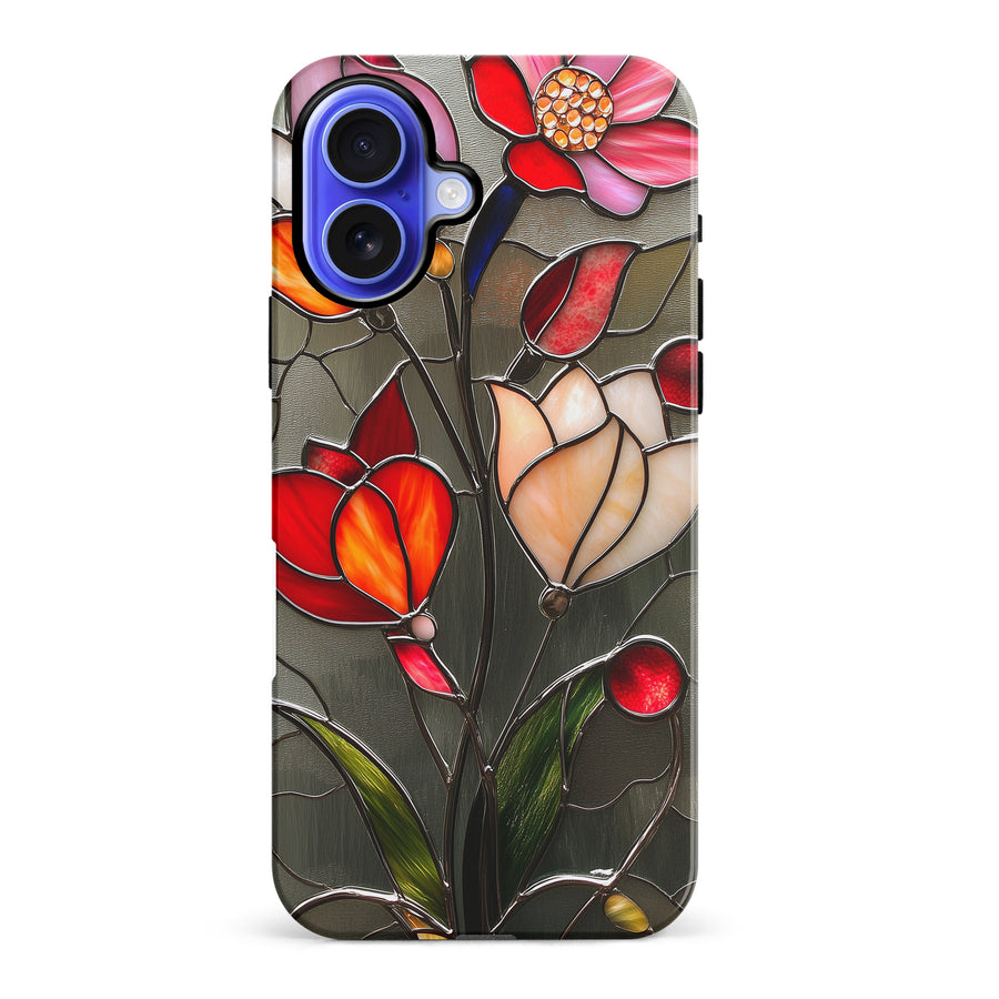 iPhone 16 Plus Classic Bloom Stained Glass Phone Case