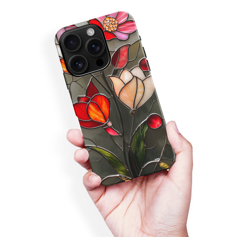 iPhone 16 Pro Max Classic Bloom Stained Glass Phone Case