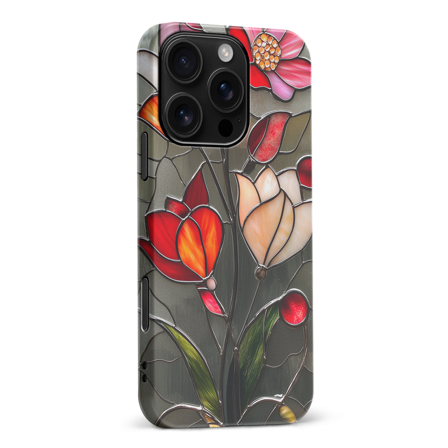 iPhone 16 Pro Max Classic Bloom Stained Glass Phone Case