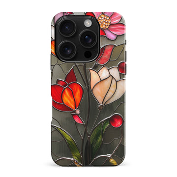 iPhone 16 Pro Max Classic Bloom Stained Glass Phone Case