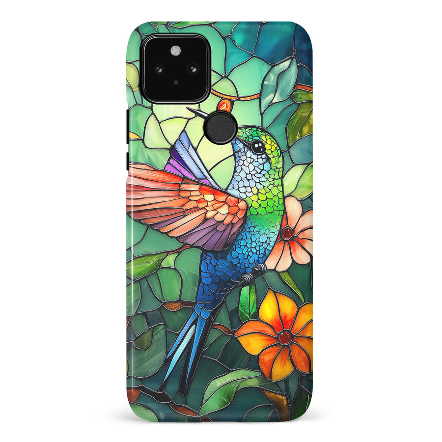 Google Pixel 5 Hummingbird Stained Glass Phone Case