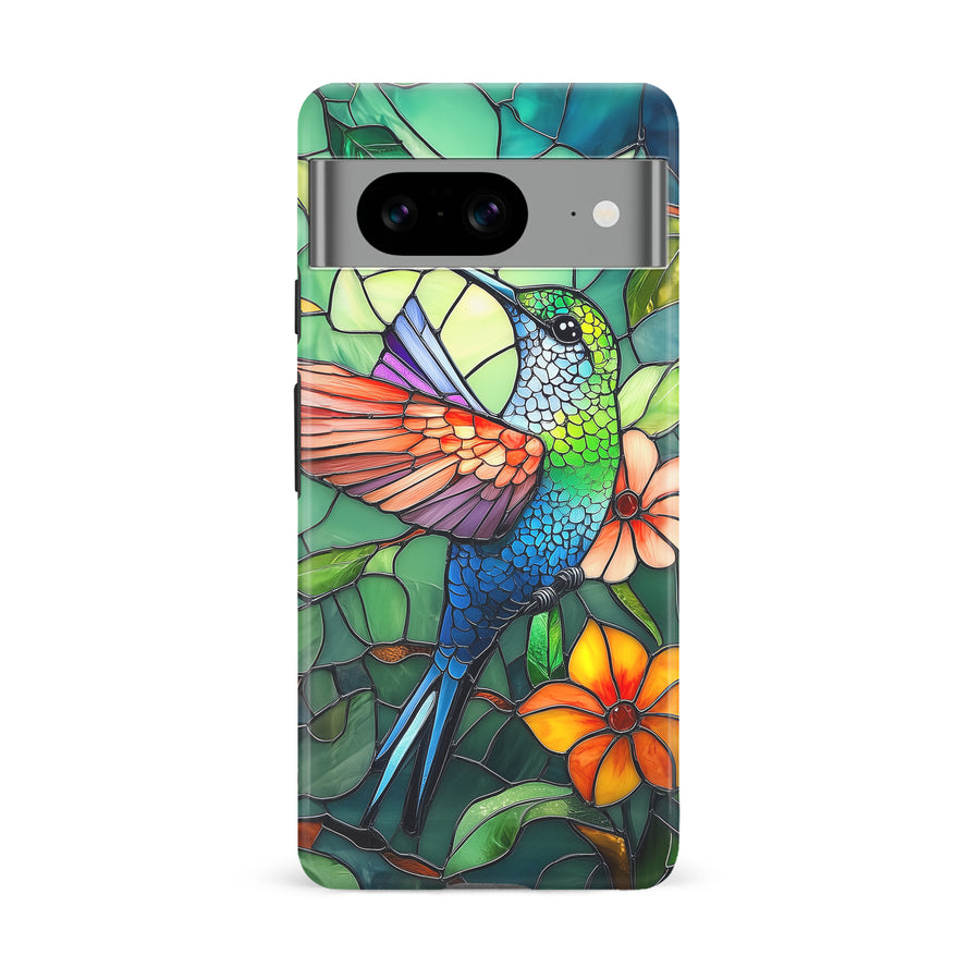 Google Pixel 8 Hummingbird Stained Glass Phone Case