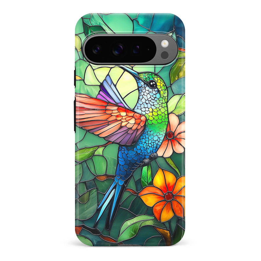 Google Pixel 9 Pro Hummingbird Stained Glass Phone Case