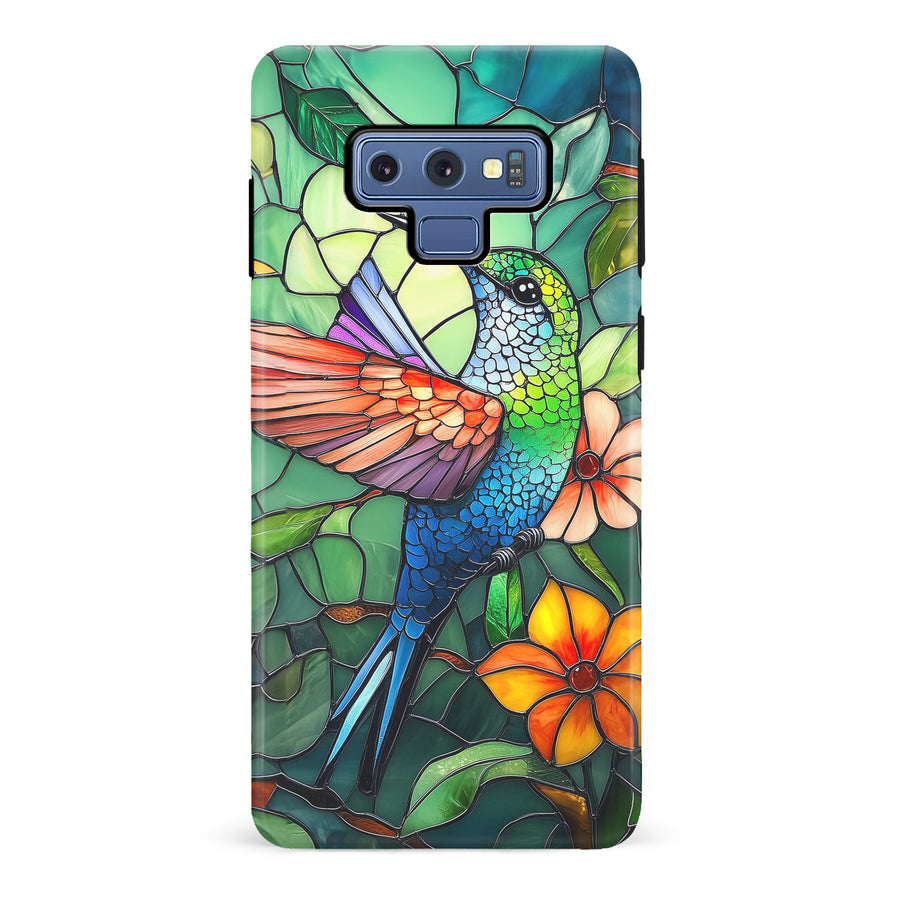 Samsung Galaxy Note 9 Hummingbird Stained Glass Phone Case