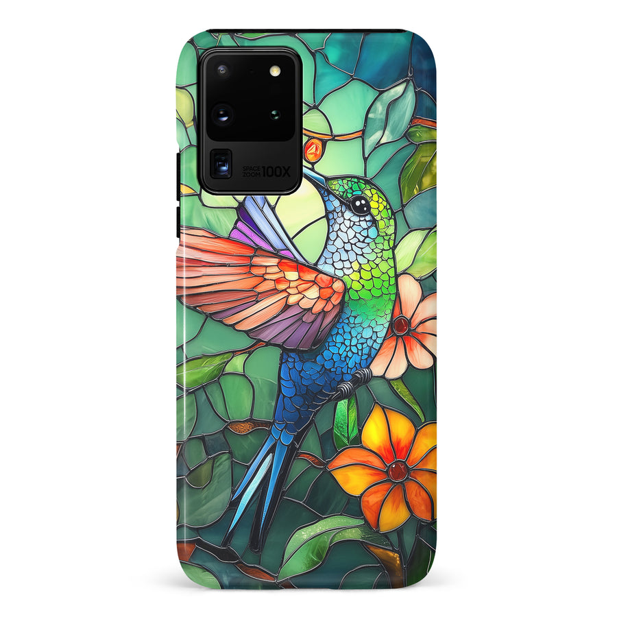 Samsung Galaxy S20 Ultra Hummingbird Stained Glass Phone Case